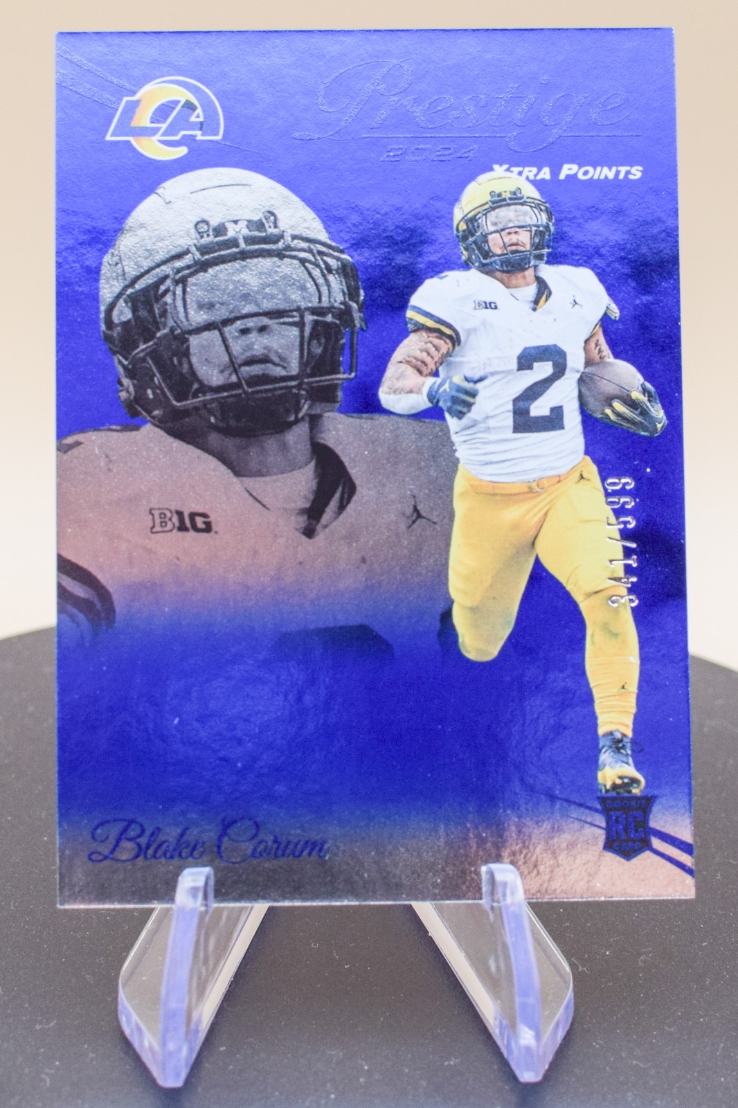 2024 Prestige Blake Corum #349 Blue Xtra Points /599 Los Angeles Rams
