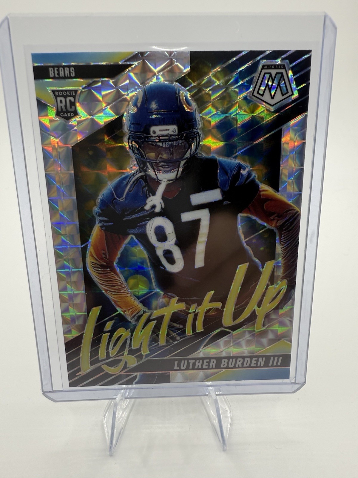 2025 Panini Mosaic Light It Up Luther Burden III Silver Mosaic (RC)