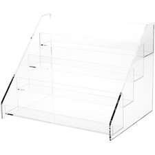 Plymor Acrylic Flanged Display Stairs, 9"H x 12.5"W x 9.25"D