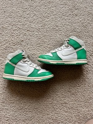 Size 3.5 - Nike Dunk High White Stadium Green