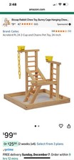 Wooden Bird Play Stand Without Bowls, But Does Include Stand  
