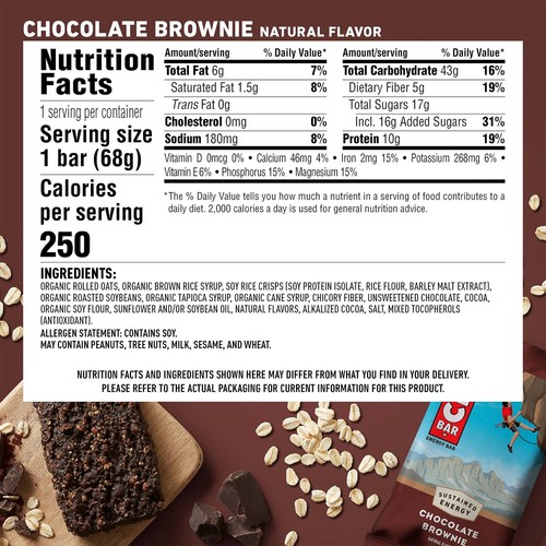 - Chocolate Brownie Flavor - Made with Organic Oats - Energy Bars - Non-GMO -... - Picture 6 of 9