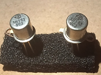 Texas Instruments 3N153 Insulated Gate FET/Lot of 2/NOS/TO-72 gold leads
