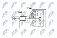 Gelenksatz Antriebswelle NTY NPZ-PE-004 FüR Peugeot 206 2A SW 2E CC 2D 16V LPG