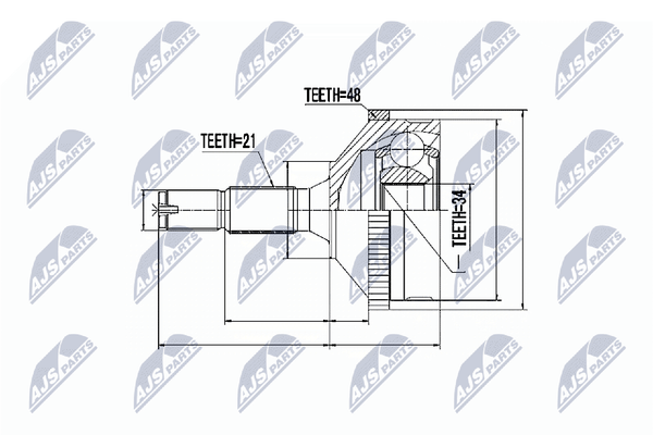 Gelenksatz Antriebswelle NTY NPZ-PE-004 FüR Peugeot 206 2A SW 2E CC 2D 16V LPG-image