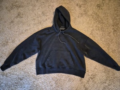Abercrombie & Fitch Essential Hoodie Men's Small Cropped Washed Black Pullover