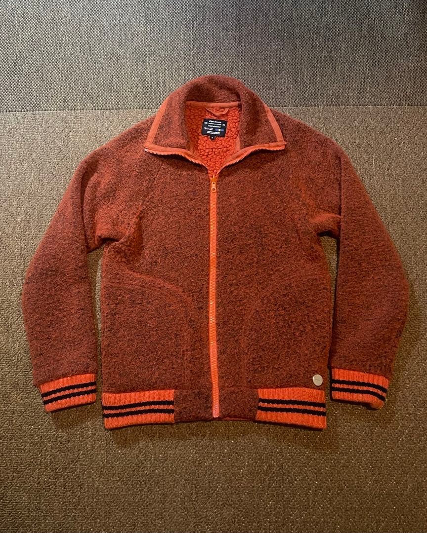Nigel Cabourn Peak Performance Wool Fleece Zip Jacket Orange