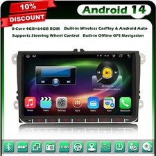 9"64GO 8-Core Android 14 Autoradio for VW Golf 5/6 Polo Tiguan Caddy Passat SEAT