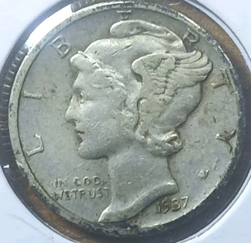 1937-D Mercury Dime Fine/VF