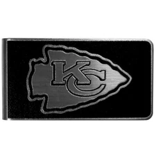 NFL Siskiyou Sports Mens Kansas City Chiefs Black and Steel Money Clip One Si...