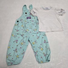 OshKosh B'Gosh Vestbak Bib Romper Overalls True Set Size 18m Pink Vintage 1980s