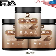 3 Pack Organic Mushroom Coffee Instant Mushroom Coffee Powder 22 Servings in one
