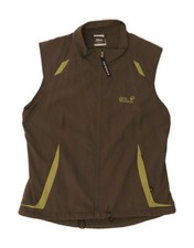 JACK WOLFSKIN Womens Sleeveless Tracksuit Top Jacket UK 14/16 Large Khaki BL06