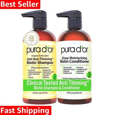 Nourishing Biotin Shampoo & Conditioner Set 16oz - Reduces Breakage & Thinning