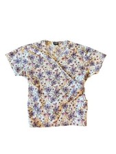 Absolute Scrub Top Purple Flowers 2 Pockets, Back Ties Size 3XL