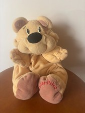 FISHER PRICE 1993 Honey Yellow Rumple Teddy Bear Black Nose Toy Stuffed Plush