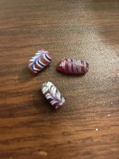 Antique Venetian Murano Glass Feather Beads As Is