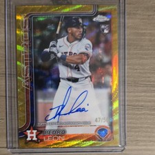 Topps 2025 Chrome Pedro Leon Gold Rookie Autograph #RA-PL Astros /50 Card. rookie card picture