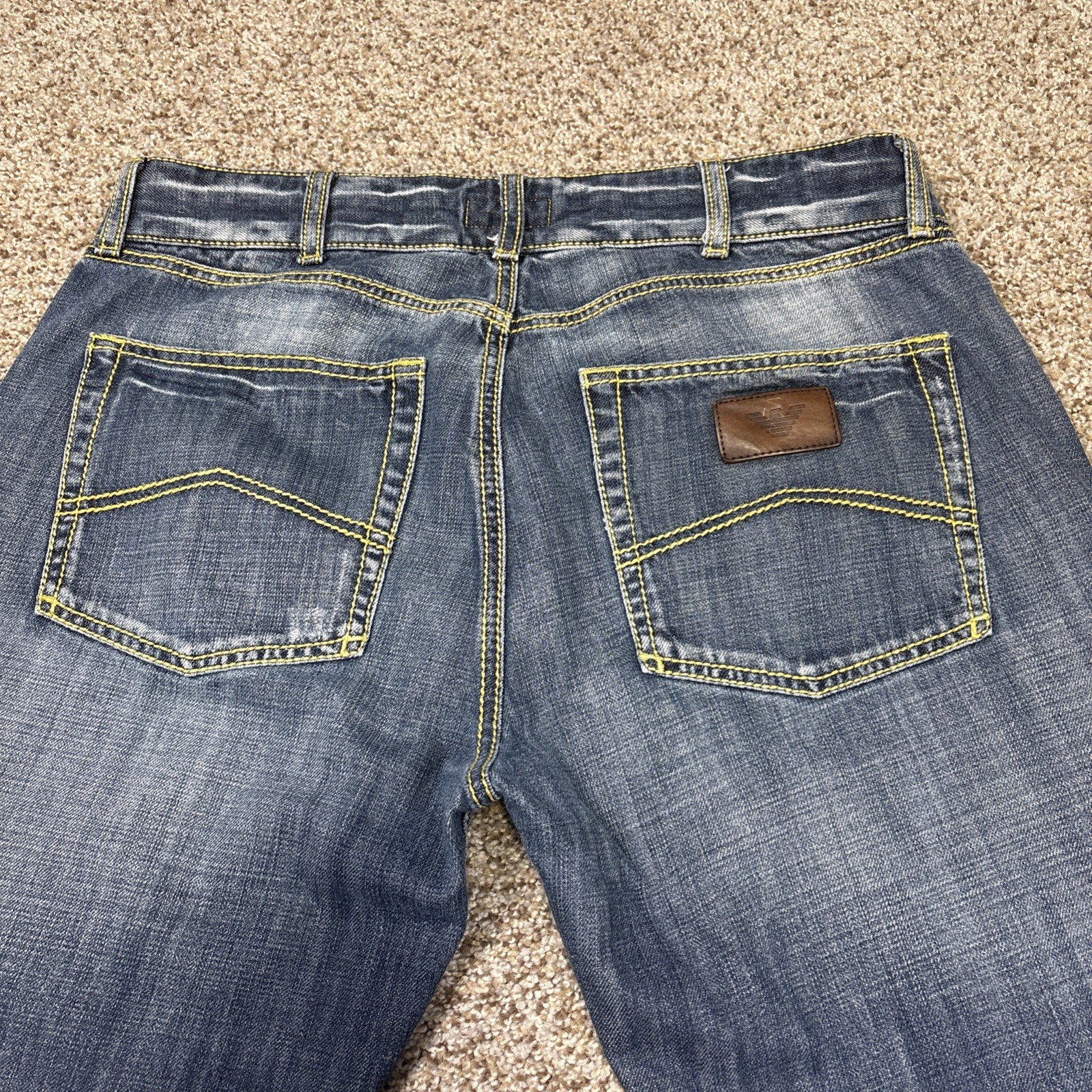 A J ARMANI Jeans Indigo 007 Series Straight Leg Jeans 34 X 27 - View 15