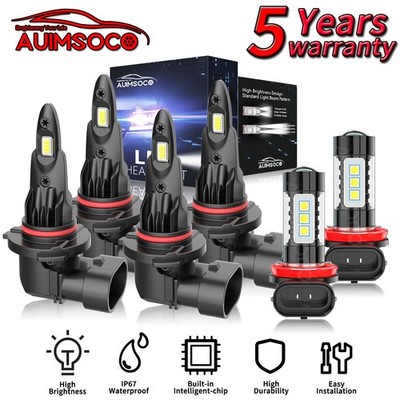 For Mitsubishi Lancer 2008-2017 6x LED Headlight Kit + Fog Lamp Bulbs Cool White