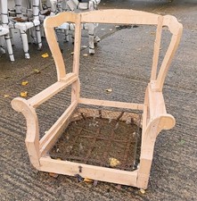 Vintage WING BACK Arm Chair Lounge Hardwood Frame For Upholstery Spring Unit