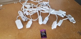 Lot of 7 one two port white extension cords (#235)