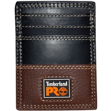 Timberland Pro Men's Wallet Teak Color-Block Front Pocket Genuine Leather