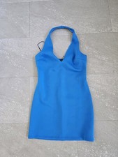 River Island, blue halter neck  mini pencil,party dress size 8 petite. NWOT.