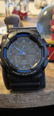 Casio G-Shock GA-100-1A1ER Armbanduhr, 20bar Wasserdicht, Schwarz BLAU