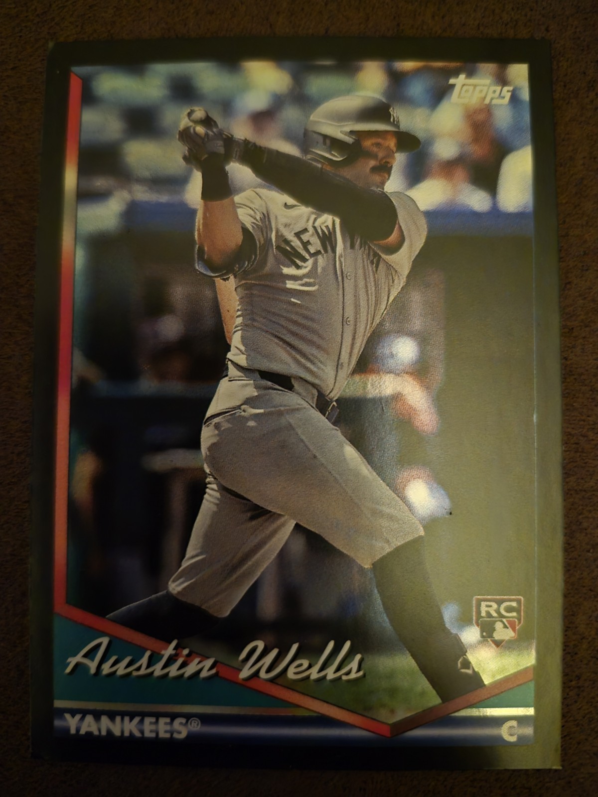 Austin Wells RC 2024 Topps Archives Black Foil - New York Yankees #209
