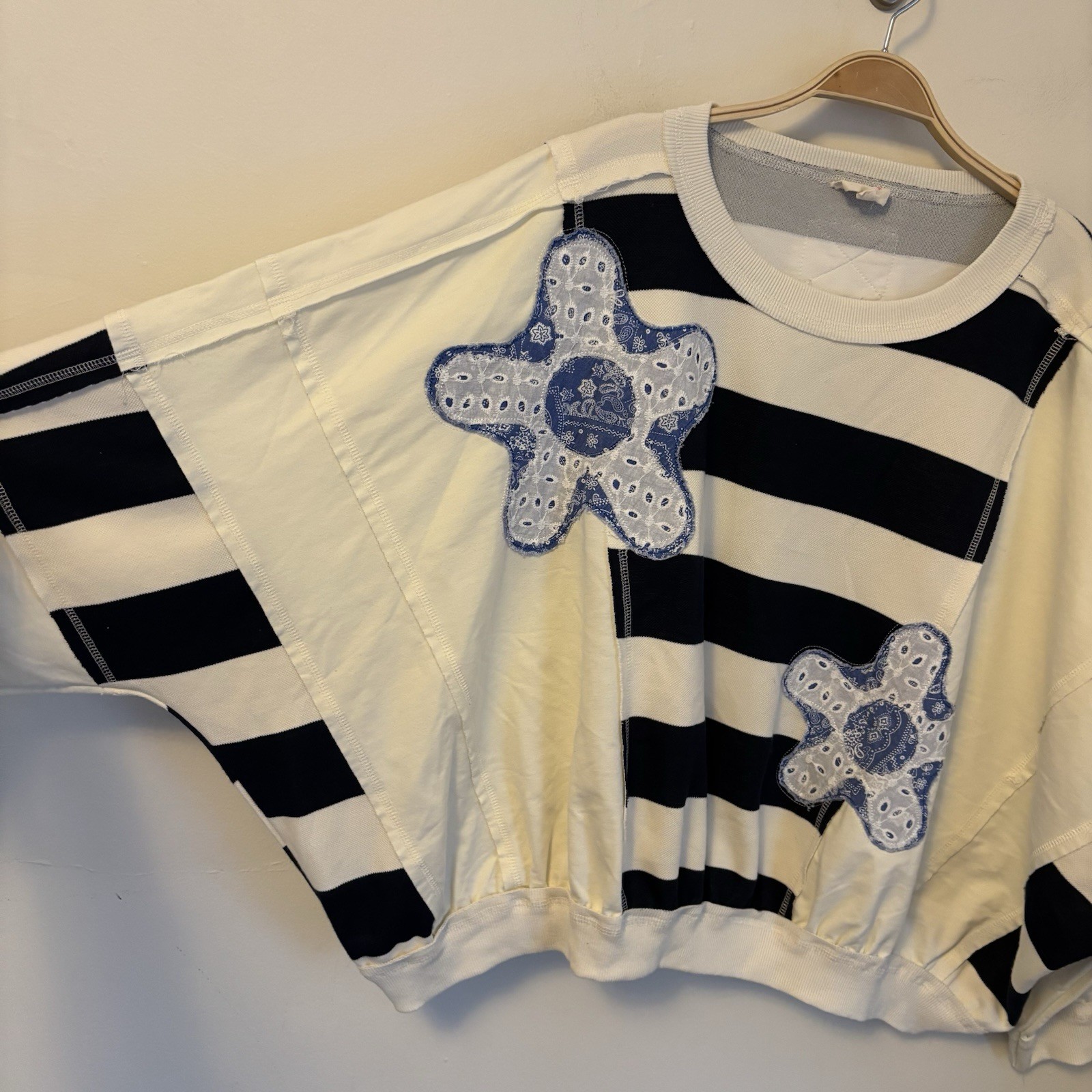 Bibi Patchwork Oversized Sweatshirt Doleman Sleev… - image 2