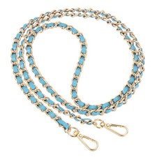 47" Purse Chain Strap, DIY Bag Chain Strap Replacement Adjustable, Sky Blue Gold
