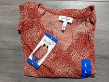 Jessica Simpson Blouse Adult Large V-Neck Bishop Sleeves Spring Womens