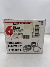NEW SELKIRK 206206 SURE TEMP 6" STOVE PIPE INSULATED 15 DEGREE ELBOW KIT 6001978