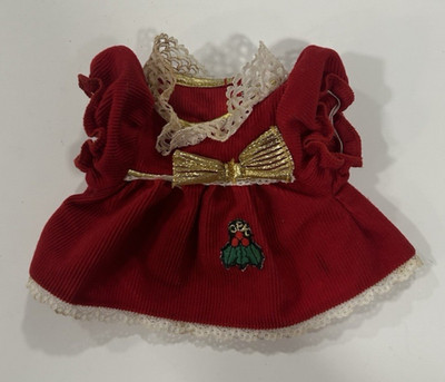 Rare Small Cabbage Patch Gold Trim Red Dress? 