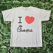 Vintage Original I Love Chik Fil A Large Shirt Employee Uniform Grand Opening FL