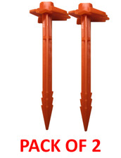 PACK OF 2 Pyramid orange 23cm plastic serrated tent awning bivvy peg pegs