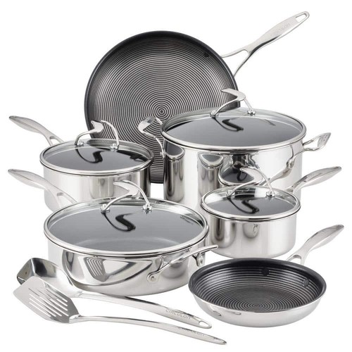 Circulon Nonstick Cookware Set Tempered Glass Lid Stainless Steel