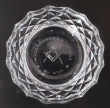Small engraved Masonic crystal bowl - Attenborough Lodge 9109 - 7.5 cm