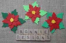 FELTRO stratificato POINSETTIA fustelle decorazioni fiori natalizie applicazioni VARIE