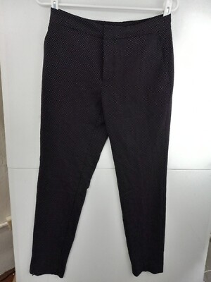ZARA US sz 2 Black/White Textured Skinny Cigarette Pants NWT $35.90