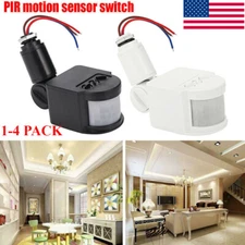 1-4 PIR Motion Sensor Detector Infrared Home 180° Light Control Switch 110V IP44
