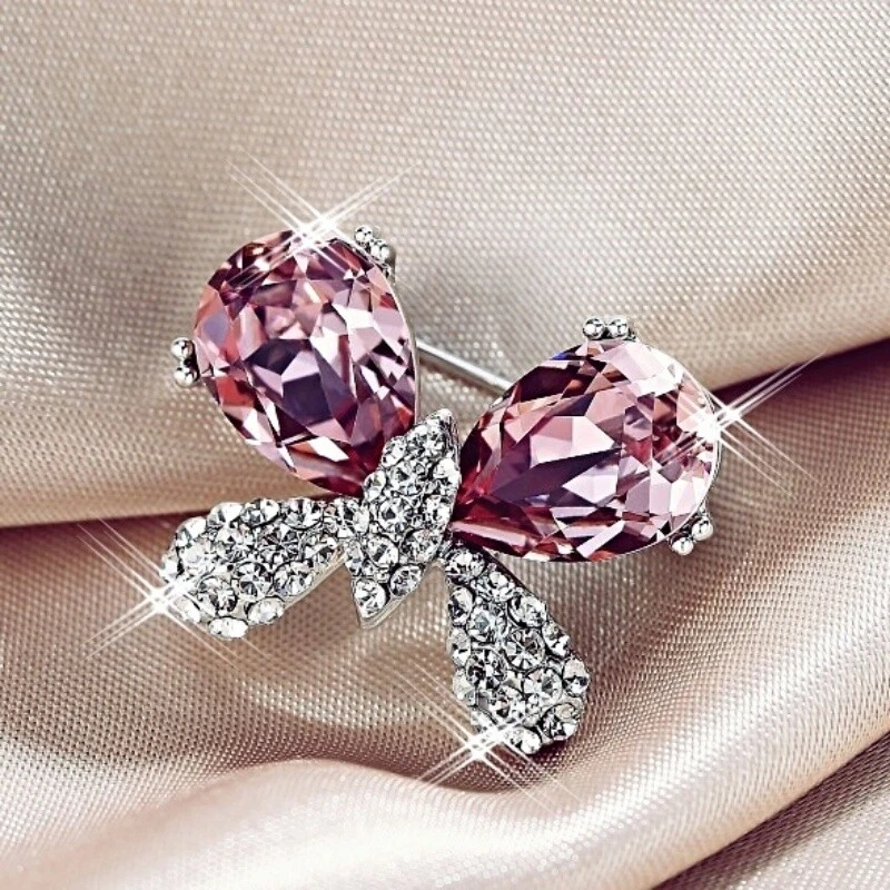 Thick White Gold GF Made With SWAROVSKI Crystal Brilliant Shiny