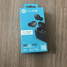 JLab Go Air Pop True Wireless Bluetooth Earbuds + Charging Case, Black…