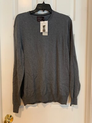 BLACK BROWN 1826 Mens Italian Merino Wool Sweater NWT ITALY XL/TL Grey 