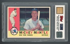 1960 Topps #350 Mickey Mantle PSA 7 NM **REMX#11340784** w/AUTH Bat