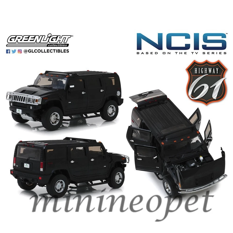 HIGHWAY 61 NCIS 2006 HUMMER H2 1/18 DIECAST MODEL CAR BLACK 18013 - Image 2 of 2