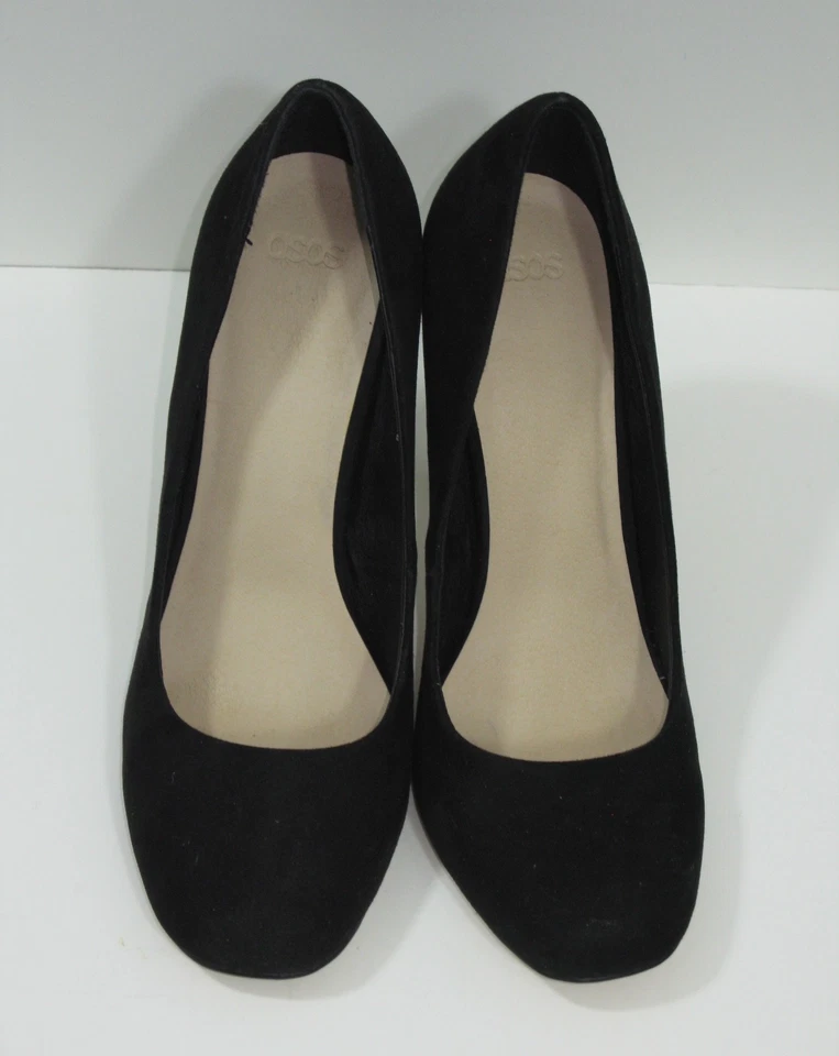 Asks Black Suede Round Toe Stiletto Pumps - size 5 - Image 3 of 4