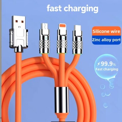 Fast USB 3 in 1 Charging Cable Universal Multi Function Cell Phone Charger Cord