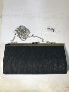 black clutch with silver chain